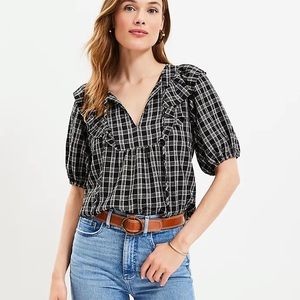 LOFT plaid top